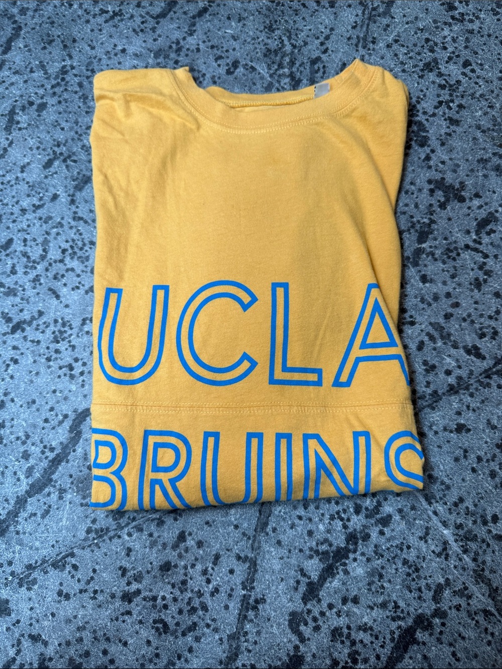UCLA Bruins Long Sleeve Tee in Yellow with Blue Print